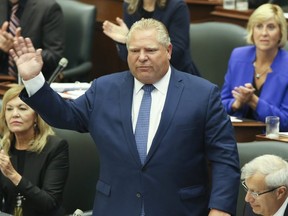 Ontario Premier Doug Ford during question period at Queen's Park on  Sept. 17, 2018.