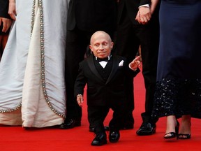 In this file photo taken on May 22, 2009 US actor Verne Troyer arrives for the screening of the movie "The Imaginarium of Doctor Parnassus" presented out of competition at the 62nd Cannes Film Festival.