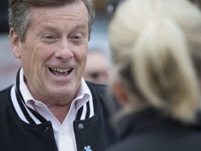 John Tory on the campaign trail.