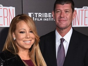 Mariah Carey and James Packer attend "The Intern" New York Premiere at Ziegfeld Theater on September 21, 2015 in New York City.