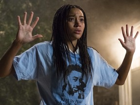 This image released by 20th Century Fox shows Amandla Stenberg in a scene from "The Hate U Give." (Erika Doss/20th Century Fox via AP)