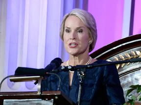 In this Tuesday, May 24, 2016 file photo, U.S. biochemical engineer Frances Arnold, speaks after winning the Millennium Technology Prize 2016 during the awards ceremony in Helsinki, Finland.