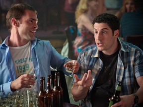 This is a handout photo from Universal Studios for American Reunion, starring Jason Biggs (right) and Seann William Scott.
