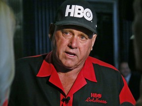 In this June 13, 2016, file photo, Dennis Hof, owner of the Moonlite BunnyRanch, a legal brothel near Carson City, Nev., is pictured during an interview in Oklahoma City. (AP Photo/Sue Ogrocki, File)