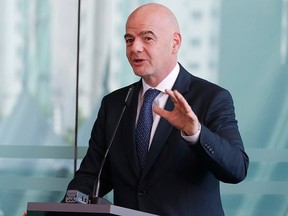 FIFA president Gianni Infantino speaks during an inauguration ceremony for the new building of the Asia Football Confederation in Kuala Lumpur, Malaysia  Tuesday, Oct. 30, 2018.