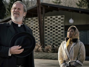 This image released by 20th Century Fox shows Jeff Bridges, left, and Cynthia Erivo in a scene from "Bad Times at the El Royale."