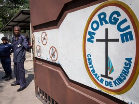 The entrance of Kinshasa central morgue is shown in a file photo taken on April 13, 2015.   (FEDERICO SCOPPA/AFP/Getty Images)