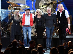 Left to right: Honorees Stevie Nicks, John McVie, Christine McVie, Lindsey Buckingham and Mick Fleetwood perform onstage during MusiCares Person of the Year honoring Fleetwood Mac at Radio City Music Hall on January 26, 2018 in New York City.  (Dia Dipasupil/Getty Images)