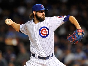 In this Sept. 19, 2016, file photo, Chicago Cubs starter Jason Hammel delivers a pitch during the first inning of a baseball game against the Cincinnati Reds in Chicago. ( Photo/, File) ORG XMIT: NY155