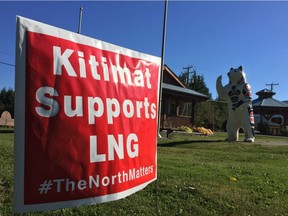 Kitimat residents show support for an LNG investment this week.