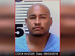 This Aug. 3, 2018 photo provided by the California Department of Corrections and Rehabilitation (CDCR) shows death row inmate Jonathan Fajardo, 30.