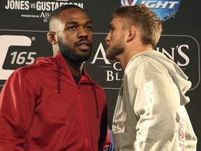 Alexander Gustafsson (right) and Jon Jones square up Thursday September 19, 2013 in Toronto. (ack Boland/Toronto Sun)