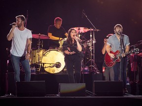 Charles Kelley, Hillary Scott and Dave Haywood of the band Lady Antebellum perform at the 2018 Let Freedom Sing! Music City July 4 concert on July 4, 2018 in Nashville, Tenn.