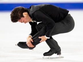Canada's Keegan Messing performs his free skate at the 2018 Skate Canada International ISU Grand Prix event in Laval, Que., Oct. 27, 2018.