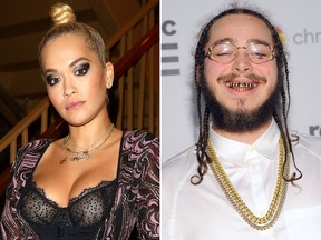 Rita Ora and Post Malone. (Tim P. Whitby/Getty Images/Angela Weiss/Getty Images for Republic Records)
