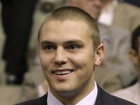 This Sept. 3, 2008, file photo shows Track Palin, son of Sarah Palin during the Republican National Convention in St. Paul, Minn.