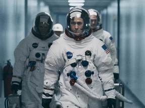 This image released by Universal Pictures shows Ryan Gosling in a scene from "First Man."