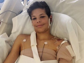 Keane Webre-Hayes, 13, recovers from a shark attack in a California hospital. He cant wait to get back into the water.