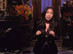 Awkwafina hosts "Saturday Night Live" on Oct. 6, 2018. (Saturday Night Live/Twitter screengrab)