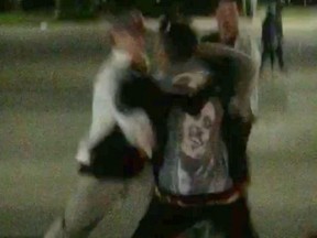 A screengrab from a cellphone video which the Crown says shows a fatal stabbing. (Supplied photo)