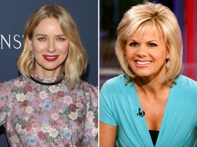 Naomi Watts (L) will play Gretchen Carlson in a TV series based on based on Gabriel Sherman’s bestselling book The Loudest Voice in the Room about Roger Ailes. (Derrick Salters/WENN.com/Richard Drew/AP)