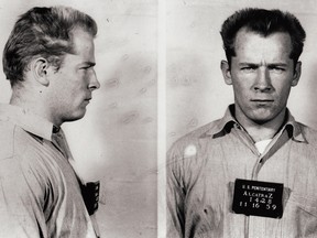This photo provided by the Sundance Institute shows James Whitey Bulger in a prisoner transfer photo from the U.S. Penitentiary at Alcatraz, in San Francisco. (AP Photo/Sundance Institute, David Boeri Archives)