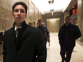 Former Toronto Cop Vito Dominelli exits College Park courts after pleading guilty to attempting to obstruct justice on Friday November 9, 2018. (Dave Abel/Toronto Sun)