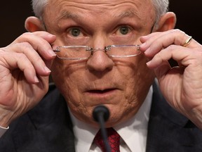 In this file photo taken on June 13, 2017 Attorney General Jeff Sessions testifies during a US Senate Select Committee on Intelligence hearing on Capitol Hill in Washington, DC, June 13, 2017.