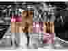 (From L) Chinese model Ming Xi, U.S. model Grace Elizabeth, French model Cindy Bruna, U.S. model Gigi Hadid, U.S. model Kendall Jenner and British model Alexina Graham walk the runway at the 2018 Victoria's Secret Fashion Show on Nov. 8, 2018 at Pier 94 in New York City.