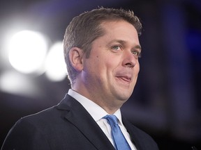 Federal Conservative Leader Andrew Scheer addresses the Ontario PC Convention in Toronto on Saturday, November 17, 2018. (THE CANADIAN PRESS/Chris Young)