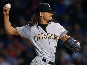 In this Sept. 25, 2018, file photo, Pittsburgh Pirates' Chris Archer pitches against the Chicago Cubs during the first inning of a baseball game in Chicago.