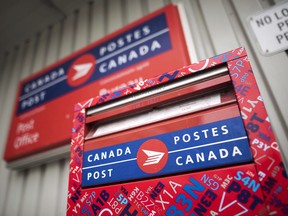 A mail box is seen outside a Canada Post office in Halifax on Wednesday, July 6, 2016.