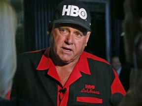 In this June 13, 2016, file photo, Dennis Hof, owner of the Moonlite BunnyRanch, a legal brothel near Carson City, Nevada, is pictured during an interview in Oklahoma City.