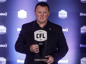 The Saskatchewan Roughriders' Chris Jones is shown Thursday after being named the CFL's coach of the year.