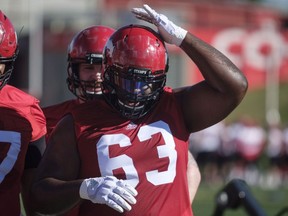 Calgary Stampeders' Derek Dennis.