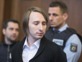 In this Jan. 8, 2018 file photo Sergej W., no family name given due to German privacy laws, was convicted of 28 counts of attempted murder in last year’s attack on the Borussia Dortmund soccer team’s bus.