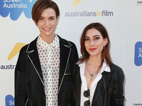 Ruby Rose and Jessica Origliasso attends The 2017 Australian Emmy Nominee Sunset Reception on September 16, 2017 in Beverly Hills, California. (Photo by Leon Bennett/Getty Images for Australians In Film)