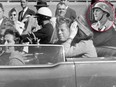 In this Nov. 22, 1963 file photo, U.S. President John F. Kennedy waves from his car in a motorcade in Dallas. Riding with Kennedy are First Lady Jacqueline Kennedy, right, Nellie Connally, second from left, and her husband, Texas Gov. John Connally, far left. According to a new, former SS-Obersturmbannfuhrer Otto Skorzeny (inset) was hired to assassinate the president by the CIA.

(AP Photo/Jim Altgens, File/Wikimedia Commons/German Federal Archive/Kurt Alber/HO)