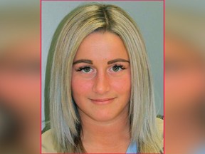 This photo provided on Oct. 31, 2018 by the Plattsburgh Police Department shows 22-year-old Kierah Lagrave, of Plattsburgh, N.Y., who authorities say choked a nightclub bouncer into unconsciousness after she mistakenly thought he had slapped her buttocks.
