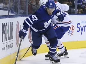 Marlies' Trevor Moore scored twice in Saturday's win against the Hartford Wolf Pack. (VERONICA HENRI/TORONTO SUN FILE)