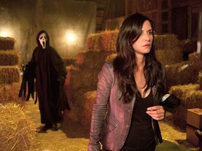 Undated handout photo from the 2011 Alliance Films movie SCREAM 4.  Courteney Cox in the Wes Craven film SCREAM 4, an Alliance Films release.      HANDOUT PHOTO:  Alliance Films.