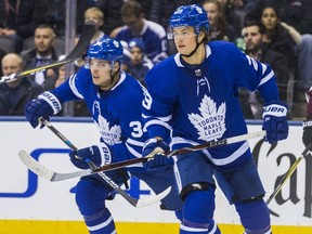 Maple Leafs winger William Nylander (right) and Auston Matthews were slated to play alongside each other again this season but Nylander chose not to show up due to contract negotiations.