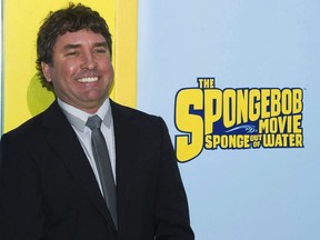 In this Jan. 31, 2015 file photo, SpongeBob SquarePants creator Stephen Hillenburg attends the world premiere of "The SpongeBob Movie: Sponge Out Of Water" in New York. Hillenburg died Monday, Nov. 26, 2018 of ALS. He was 57.