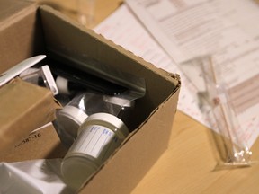 In this  Nov. 16, 2015 file photo, a sexual assault evidence kit is photographed at the main offices of the Calgary Sexual Assault Response Team. (Colleen De Neve/Calgary Herald/Postmedia Network files)