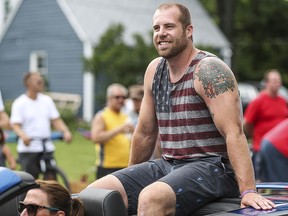 In this July 4, 2018 file photo, Jason Seaman serves as a grand marshal in the Fourth of July Parade in Noblesville, Ind. (Jenna Watson/The Indianapolis Star via AP File)