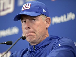In this Oct. 28, 2018, file photo, New York Giants head coach Pat Shurmur answers questions during a news conference in East Rutherford, N.J. (AP Photo/Bill Kostroun, File)