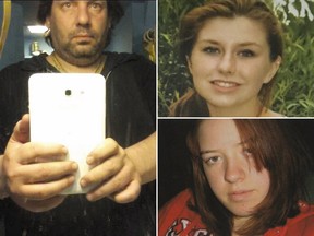 Adam Strong (left) has been charged with murder in the deaths of Rori Hache (top right) and Kandis Fitzpatrrick (bottom right).