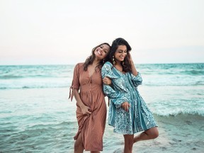 Huda Alvi, left, and Sana Alvi pose in this undated handout photo. On a recent trip to Tulum, Mexico, Toronto sisters Huda and Sana Alvi bonded with a group of women who were virtual strangers. They had curated experiences together, including a picnic lunch on the beach and a boat ride and swim by the Mayan ruins, and sat in a circle reflecting on their excursion and lives. The journey was part of the sisters' new company The Girls Trip, one of a plethora of tour operators offering women curated luxury getaways to bucket-list destinations like Morocco and Peru, with the safety of a group and guides, and a focus on building new relationships and enjoying a sisterhood.