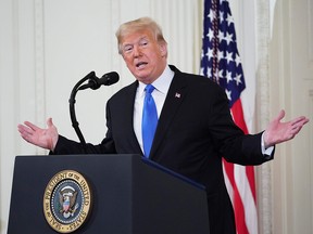 President Donald Trump speaks during a post-election press conference in the East Room of the White House in Washington on November 7, 2018. (MANDEL NGAN/AFP/Getty Images)