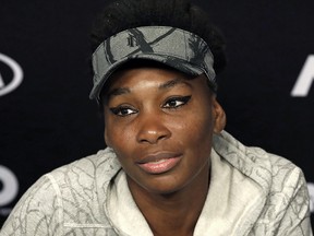 In this Jan. 28, 2017, file photo, Venus Williams answers questions at a press conference at the Australian Open in Melbourne, Australia. (AP Photo/Kin Cheung, File)